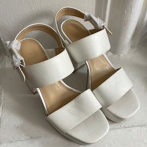 Urban Outfitters White Platform Heel